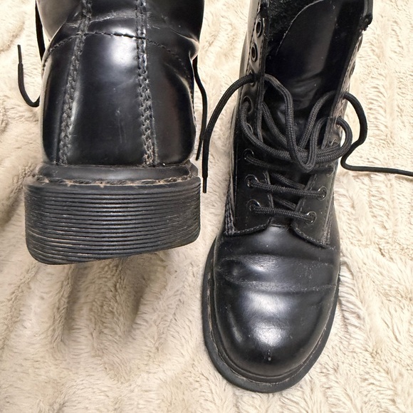 Dr. Martens Black Leather Combat Boots - Picture 7 of 8